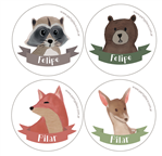 Tarjetitas redondas Bosque 20u Pers